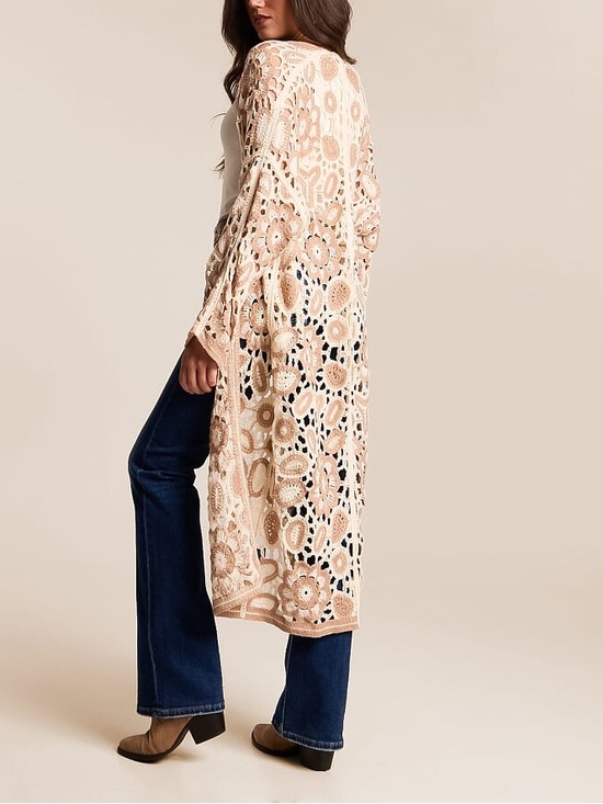 POL Sweaters - POL Crochet Flyaway Cardigan - One Size